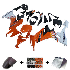 Amotopart 2008-2010 Kawasaki ZX10R Orange Black & White Fairing Kit