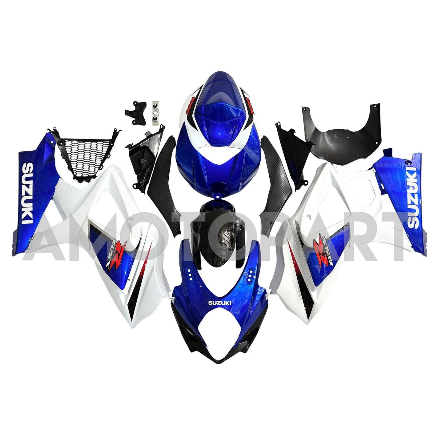 Amotopart 2007-2008 Suzuki GSXR1000 Blue White Black Fairing Kit