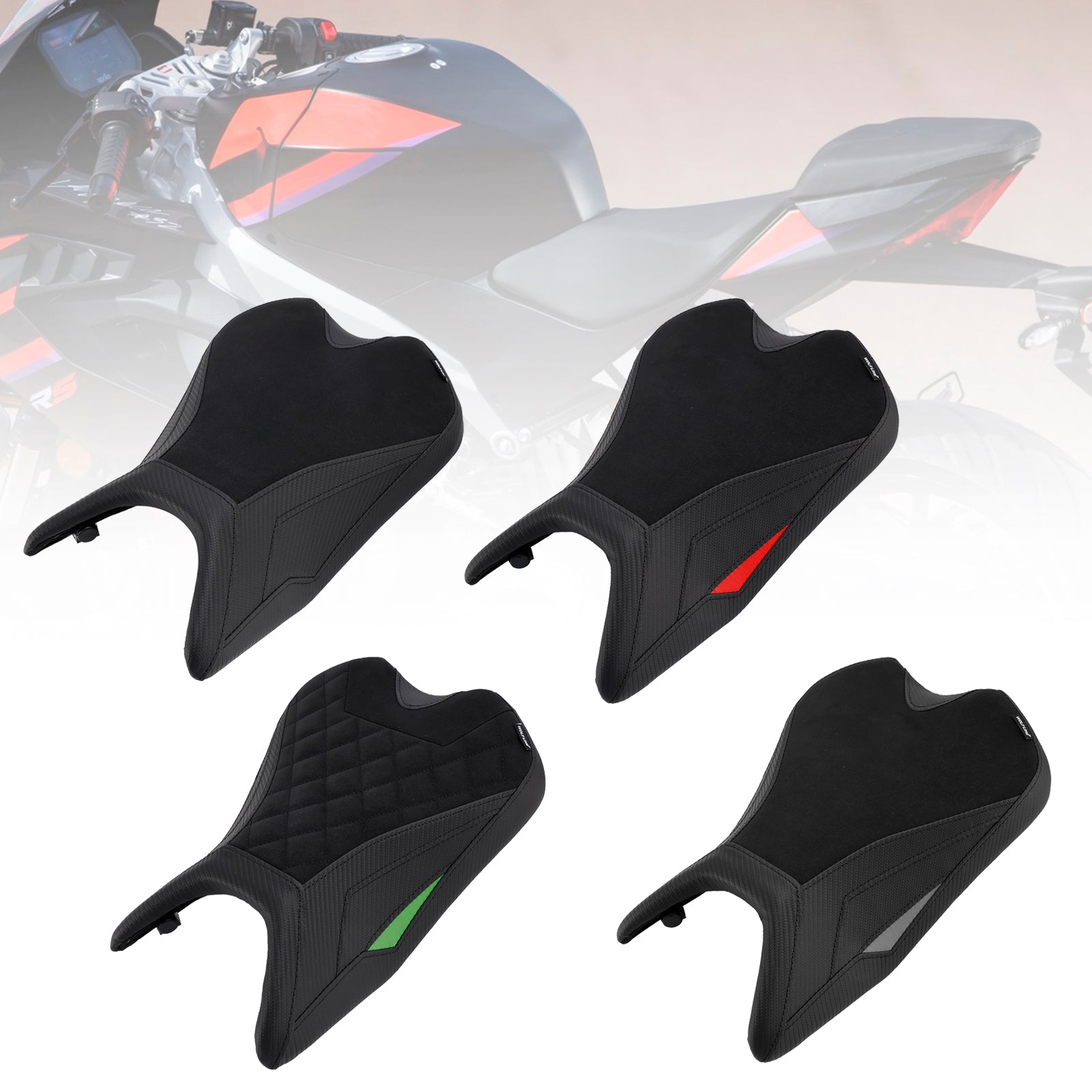 2024-2025 Green Aprilia Rs457 Rs 457 Front Driver Raider Seat Pillion Saddle Black