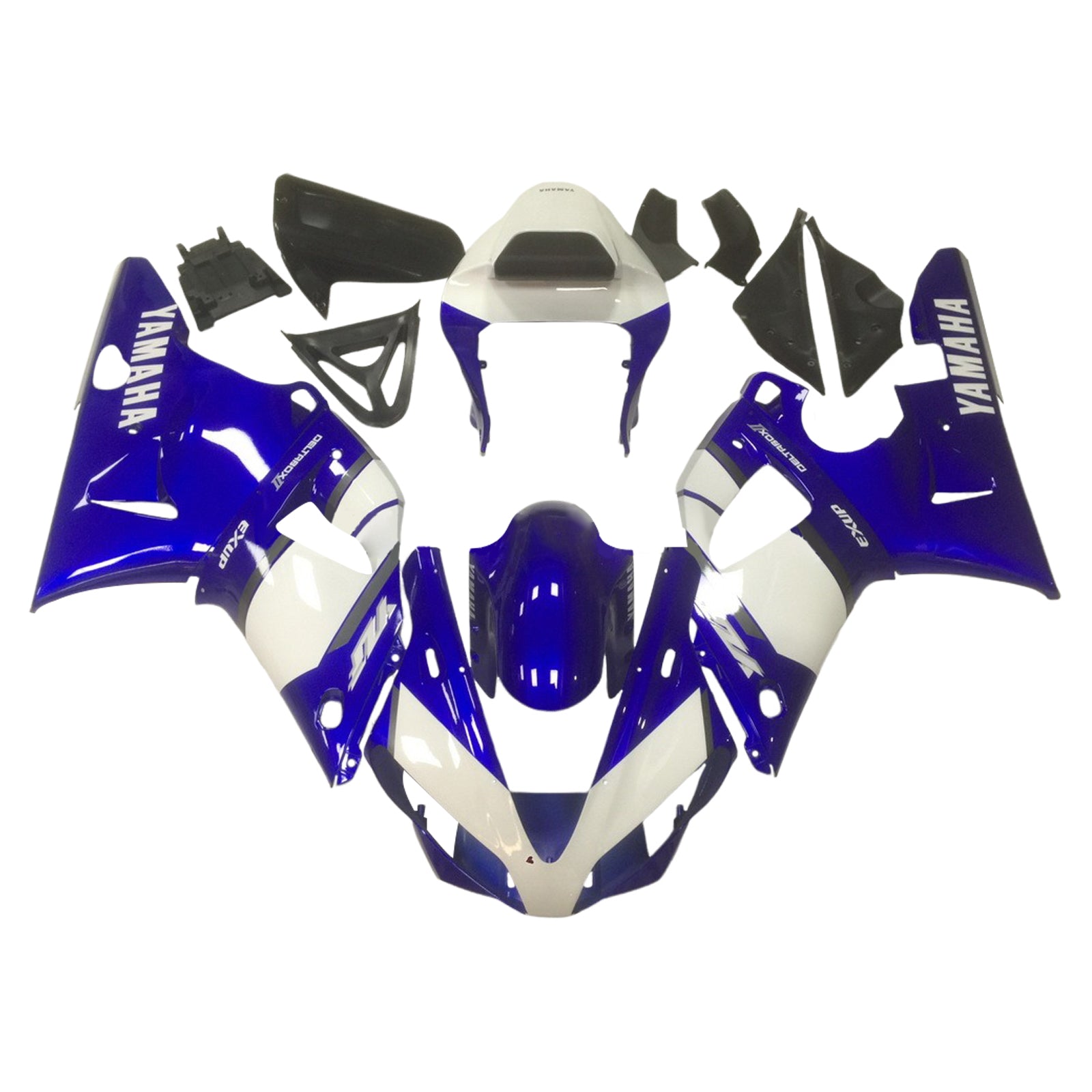 Amotopart 2000-2001 Yamaha YZF 1000 R1 Kit de carenado negro blanco azul