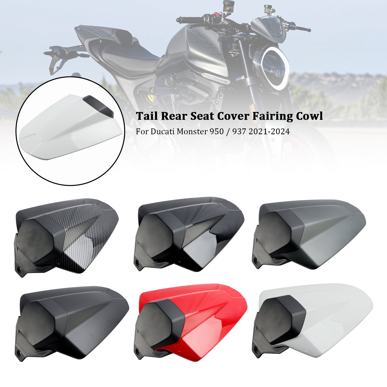 21-24 Ducati Monster 950 937 Tail Rear Seat Cover Fairing Cowl