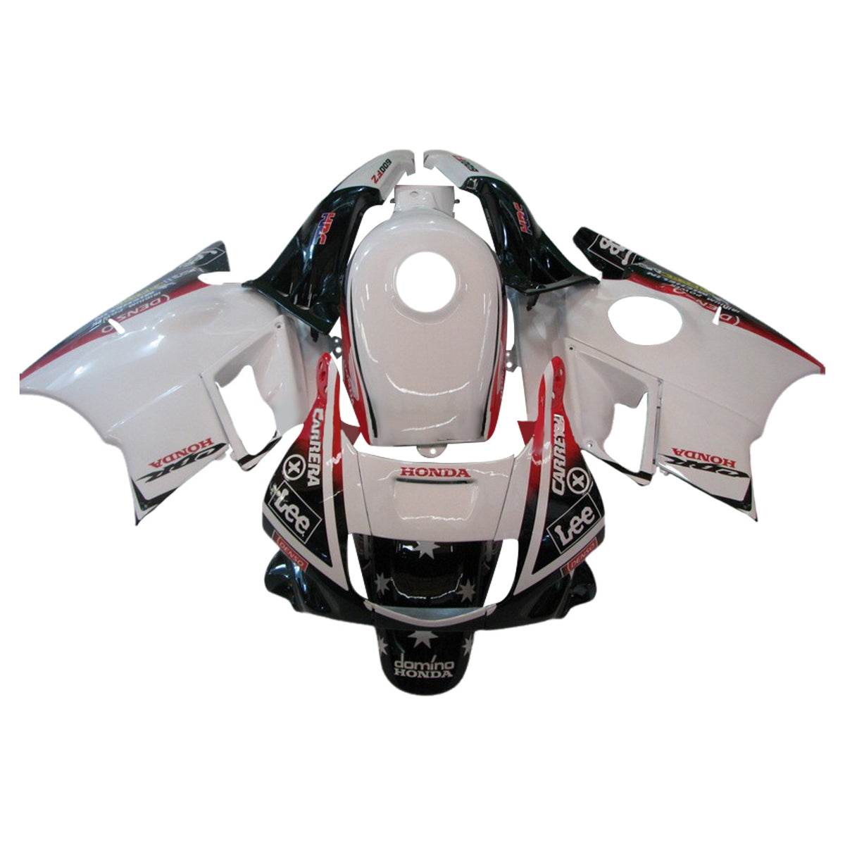 Amotopart 1991-1994 Honda CBR600 F2 Kit de carenado blanco negro