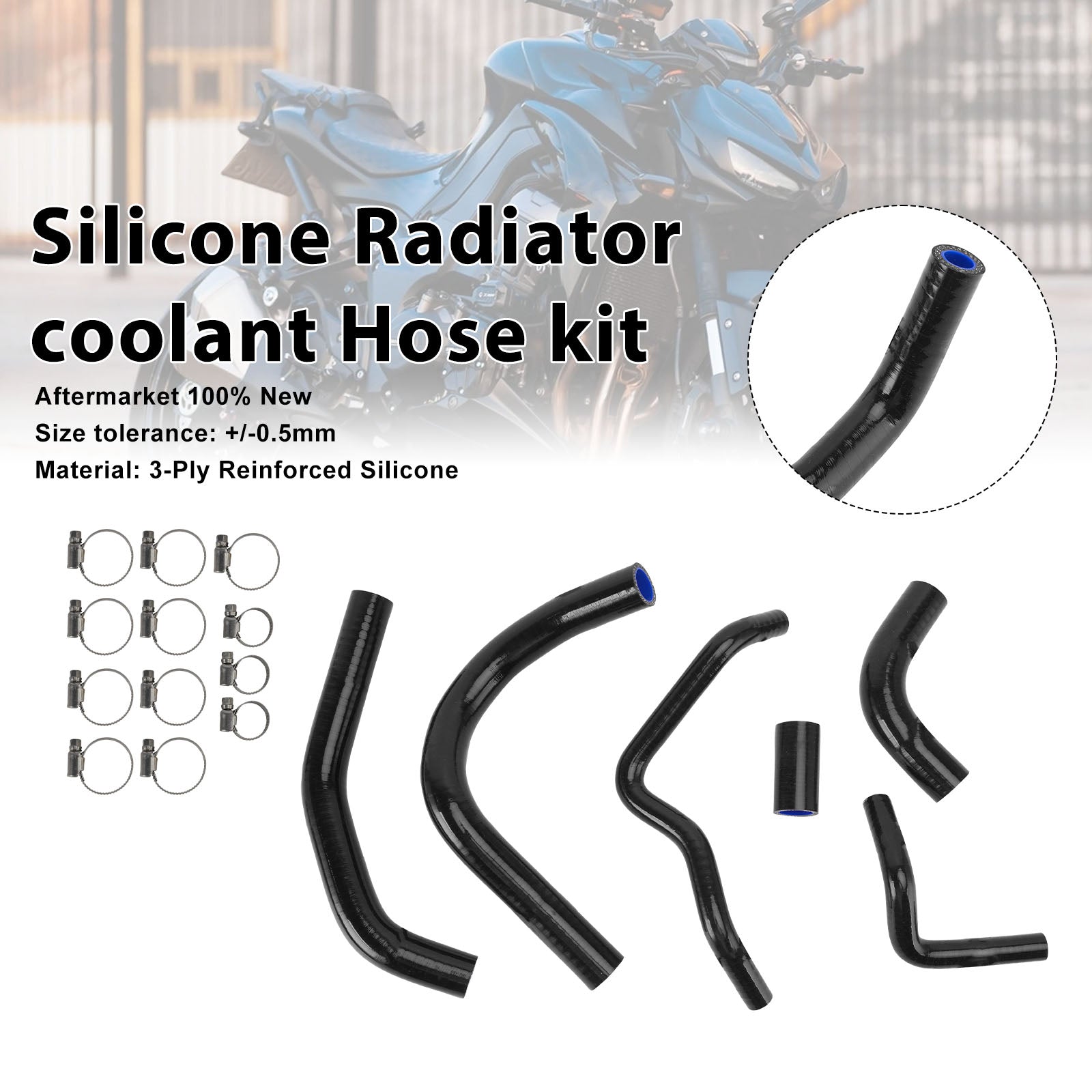 Kawasaki Z1000 Z1000SX Z1100 Silicone Radiator coolant Hose kit
