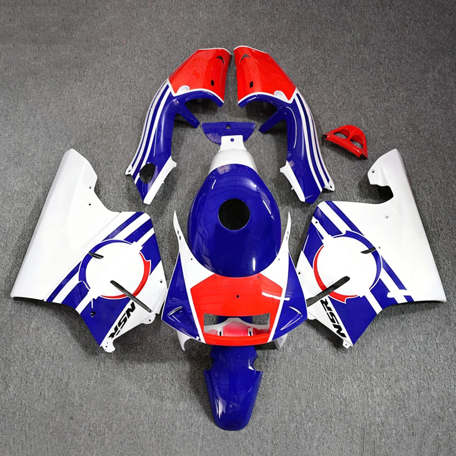 Amotopart 1994-1996 Honda NSR250 PGM-4 White/Red/Blue Fairing Kit
