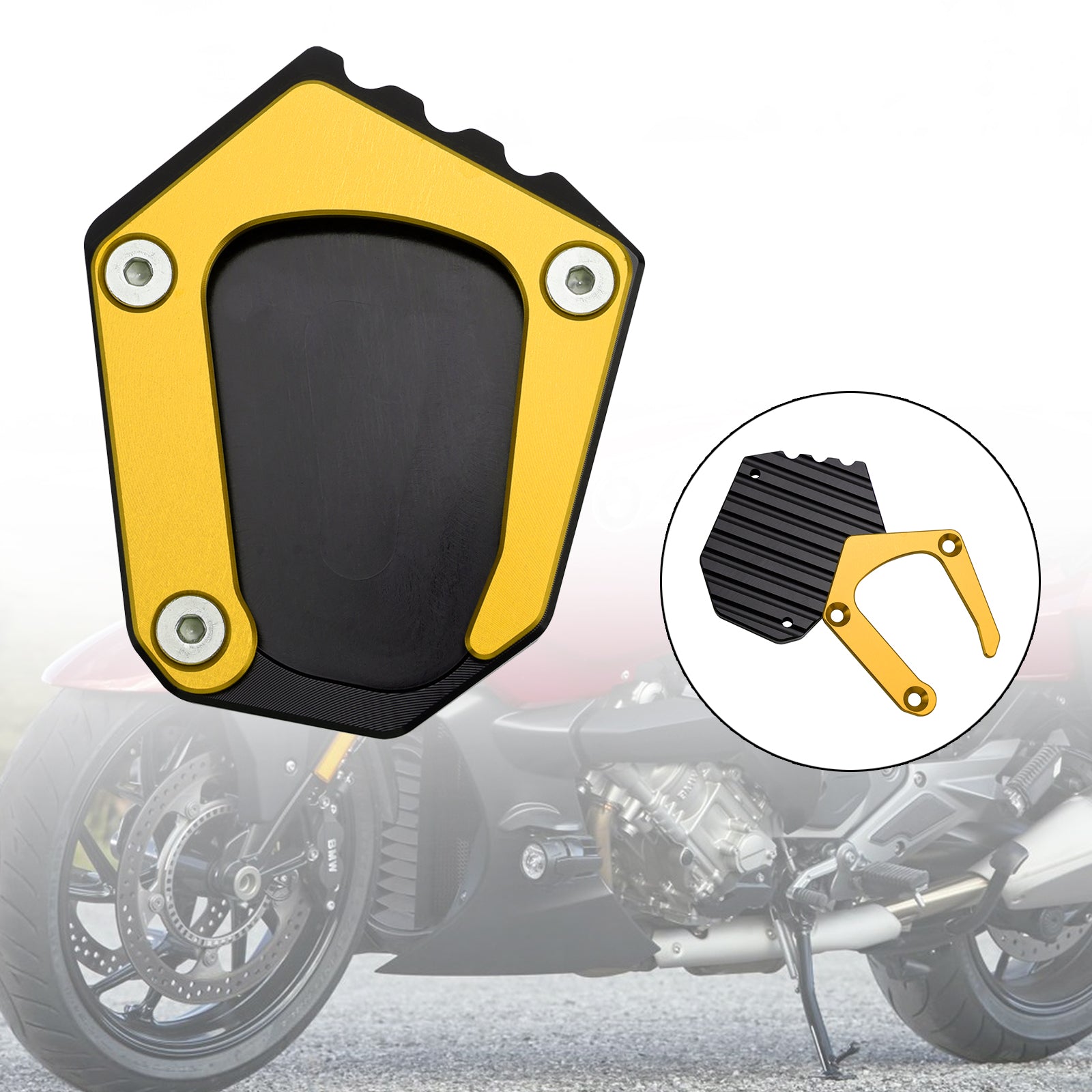 Coussin de plaque d'agrandissement de béquille adapté à la BMW K1600 2016 – 2022