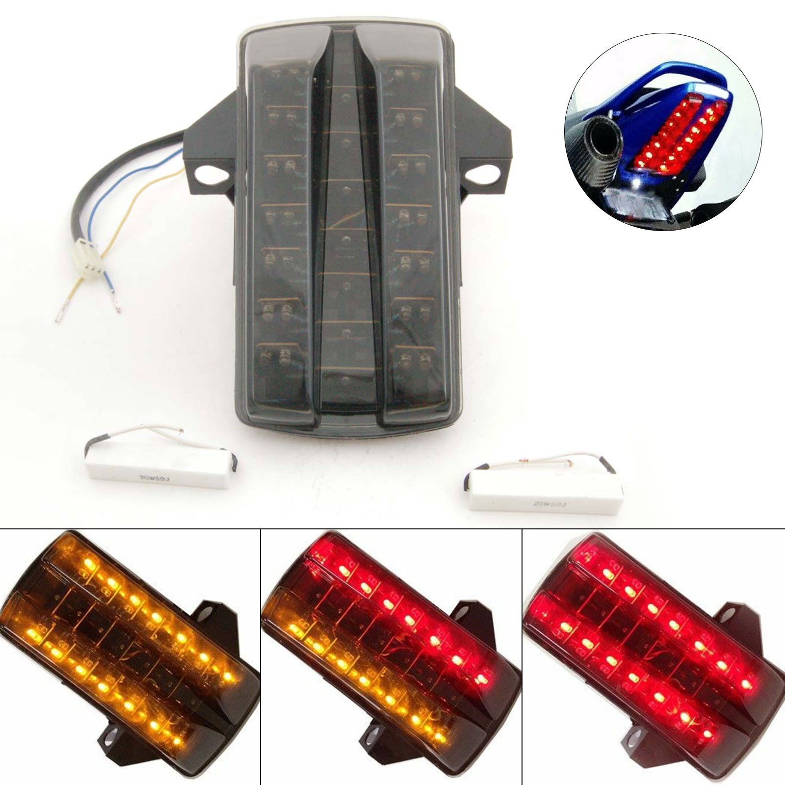 03-13 Suzuki SV650/SV1000 Integrated LED TailLight Turn Signals Smoke