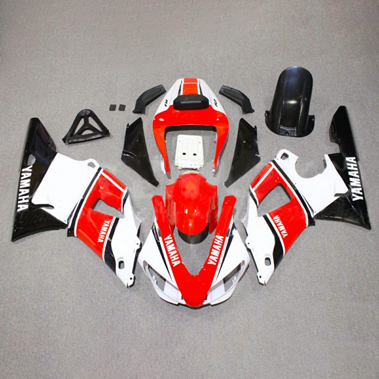 Amotopart 1998-1999 Yamaha YZF 1000 R1 Kit de carenado rojo y blanco Style3