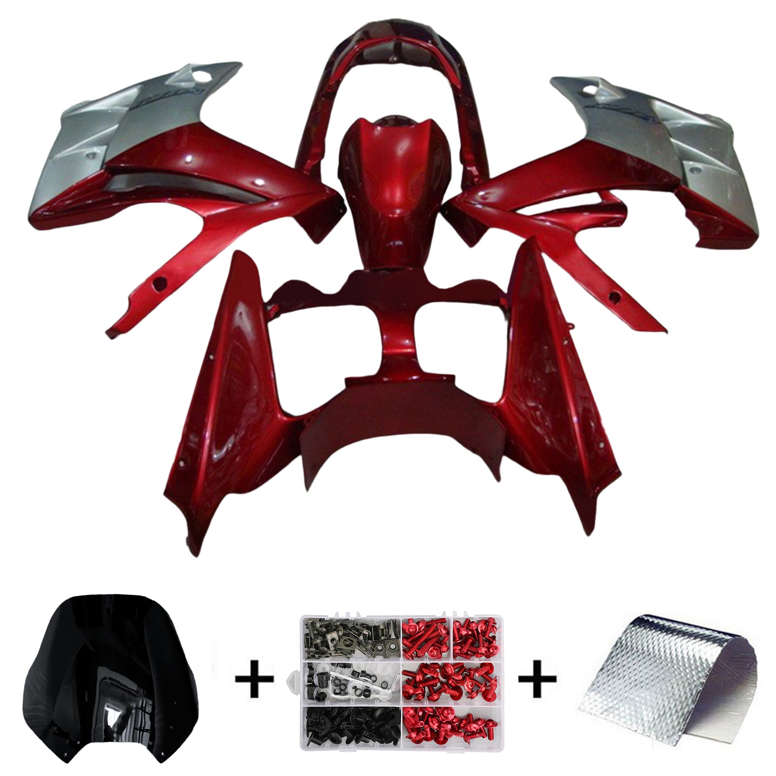 AMOTOPART YAMAHA FJR1300 2001-2006 KIT DE CARÉNAGE Rouge et Gris