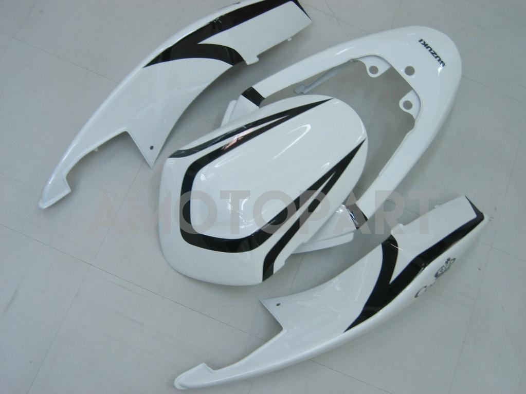 Amotopart 2005-2006 Suzuki GSXR1000 K5 Weiß mit schwarzem Streifenverkleidungskit