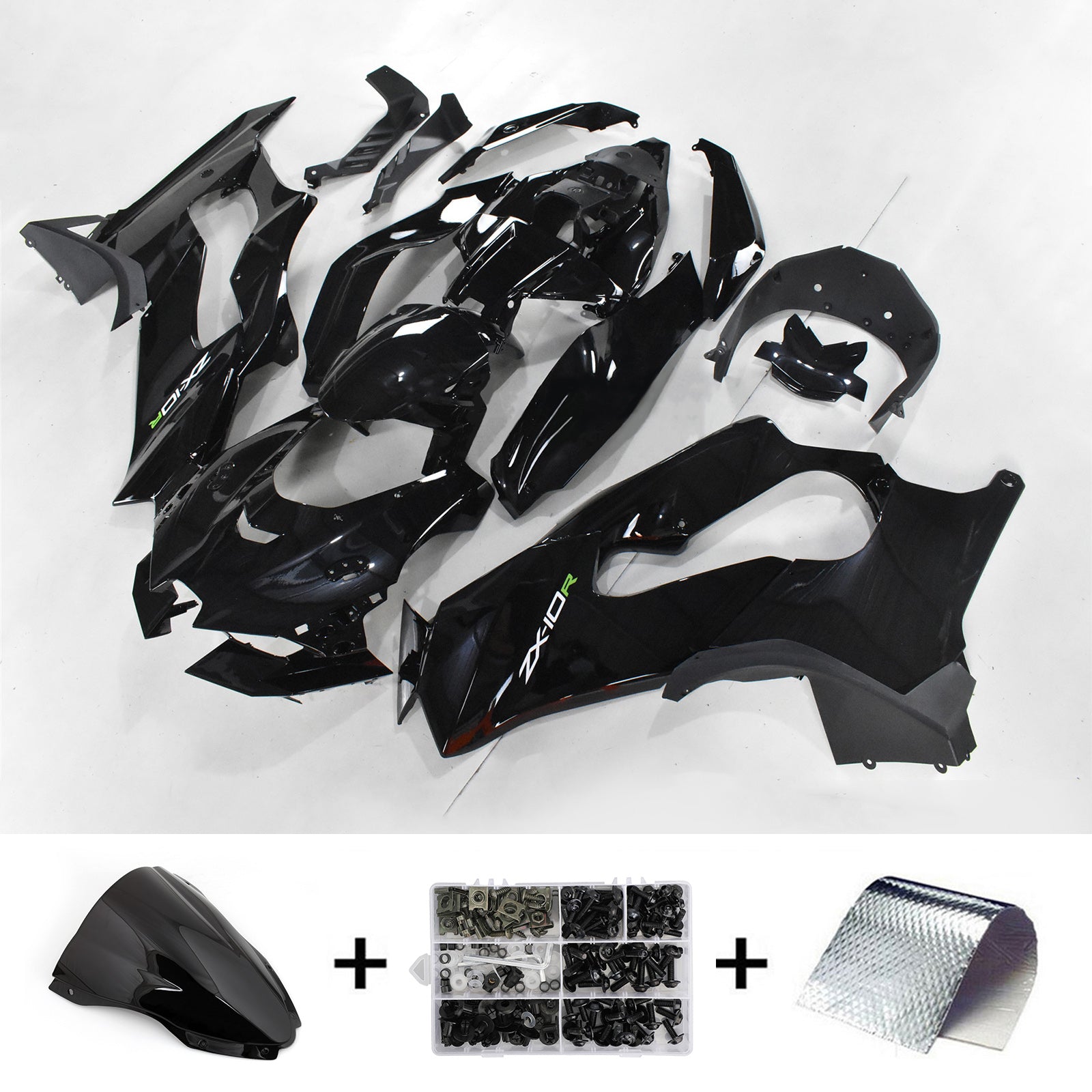 Amotopart 2021-2024 Kawasaki ZX10R ZX10RR Carénage noir