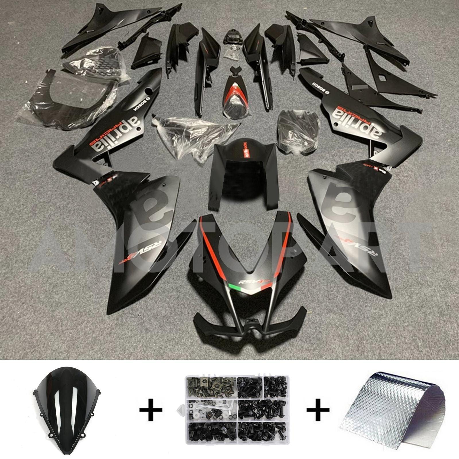Amotopart 2009-2015 Aprilia RSV4 1000 Matte Black Fairing Kit