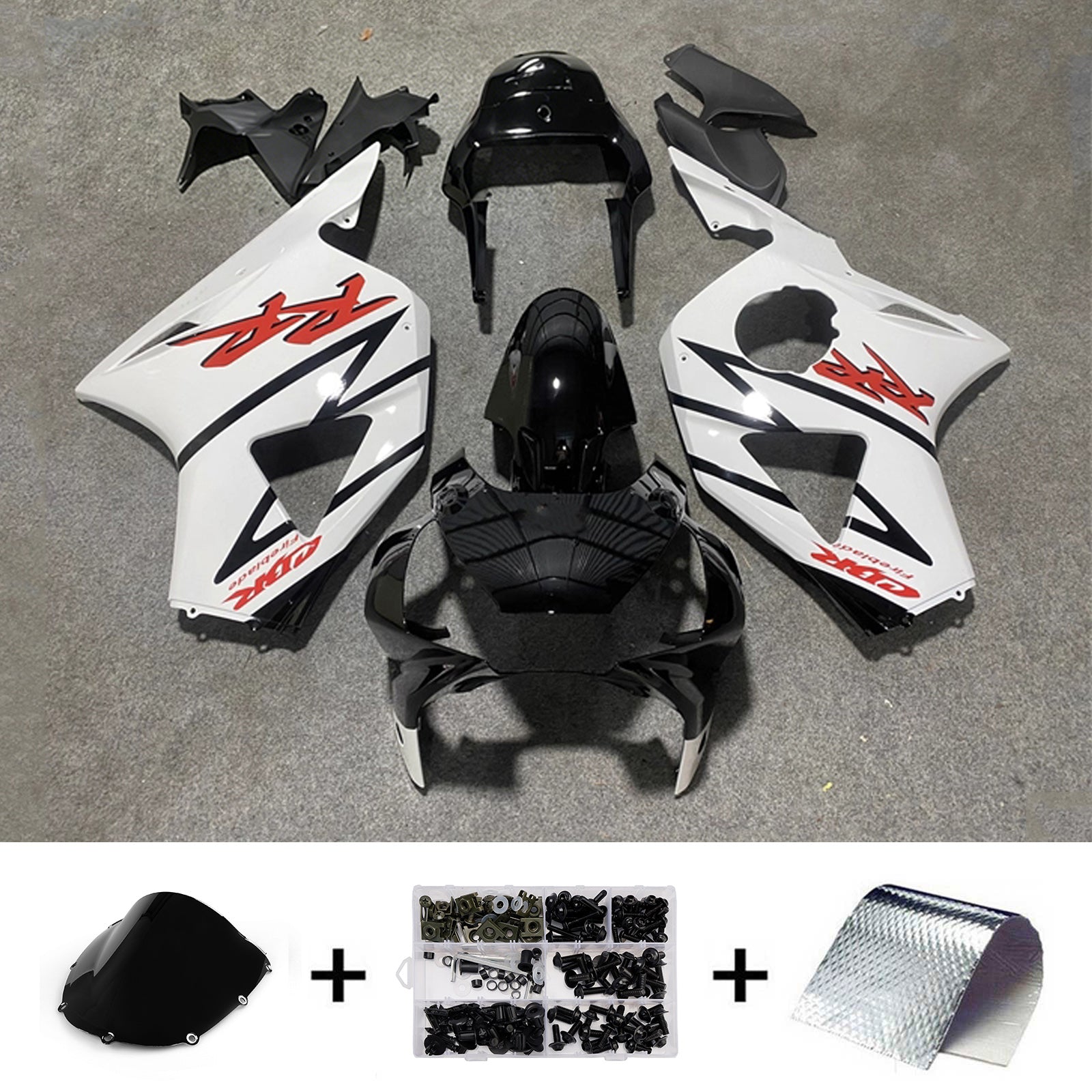 Amotopart 2002-2003 Honda CBR954 White/Black Fairing Kit