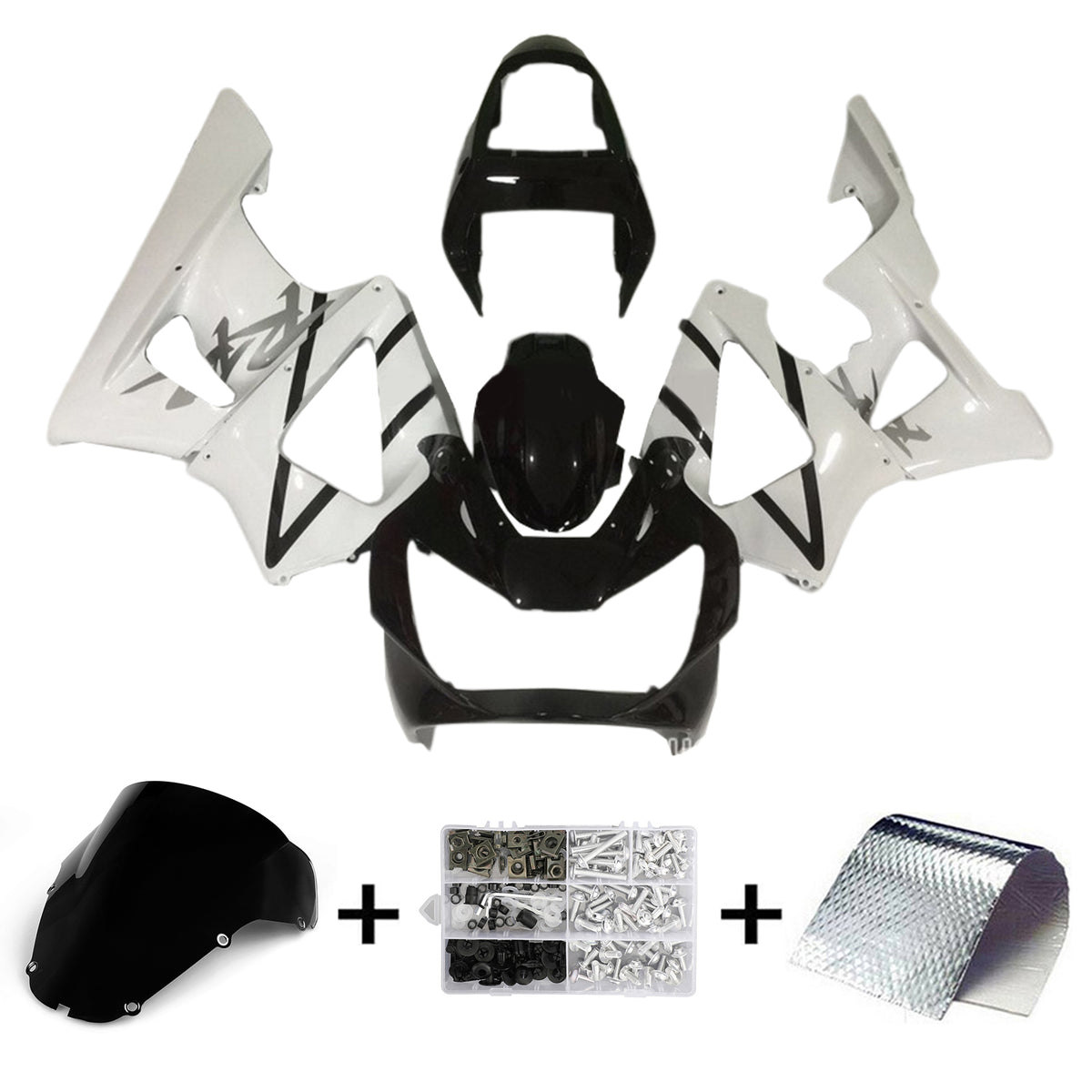 Amotopart 2000-2001 Honda CBR929RR Kit de carenado blanco negro