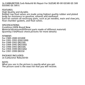 2x riparazione ricostruzione carburatore Carb per SUZUKI 1989-2000 GS500 BMW F650 1993-2000