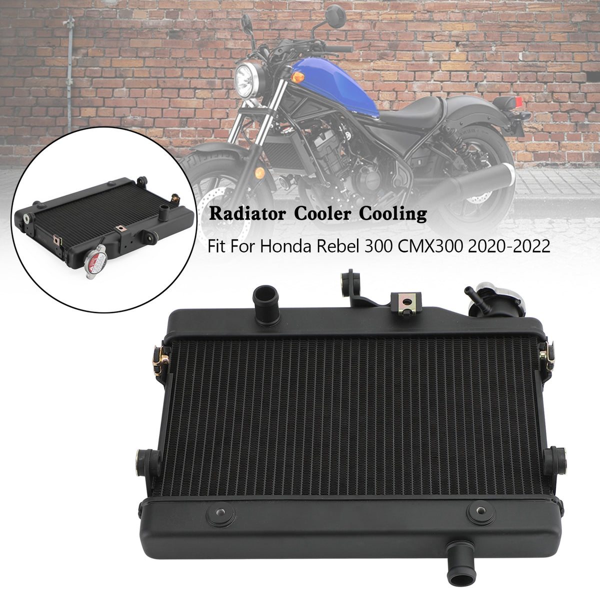 Raffreddamento del dispositivo di raffreddamento del radiatore del motore in alluminio per Honda Rebel 300 CMX300 2020-2022