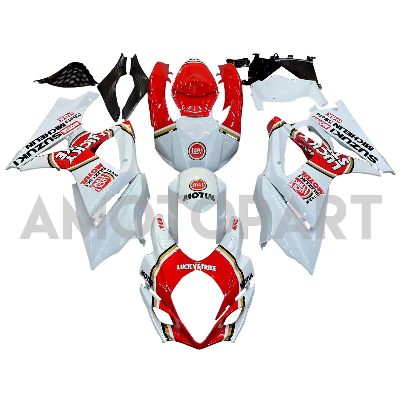 Amotopart 2007-2008 Suzuki GSXR1000 Red White Black Fairing Kit
