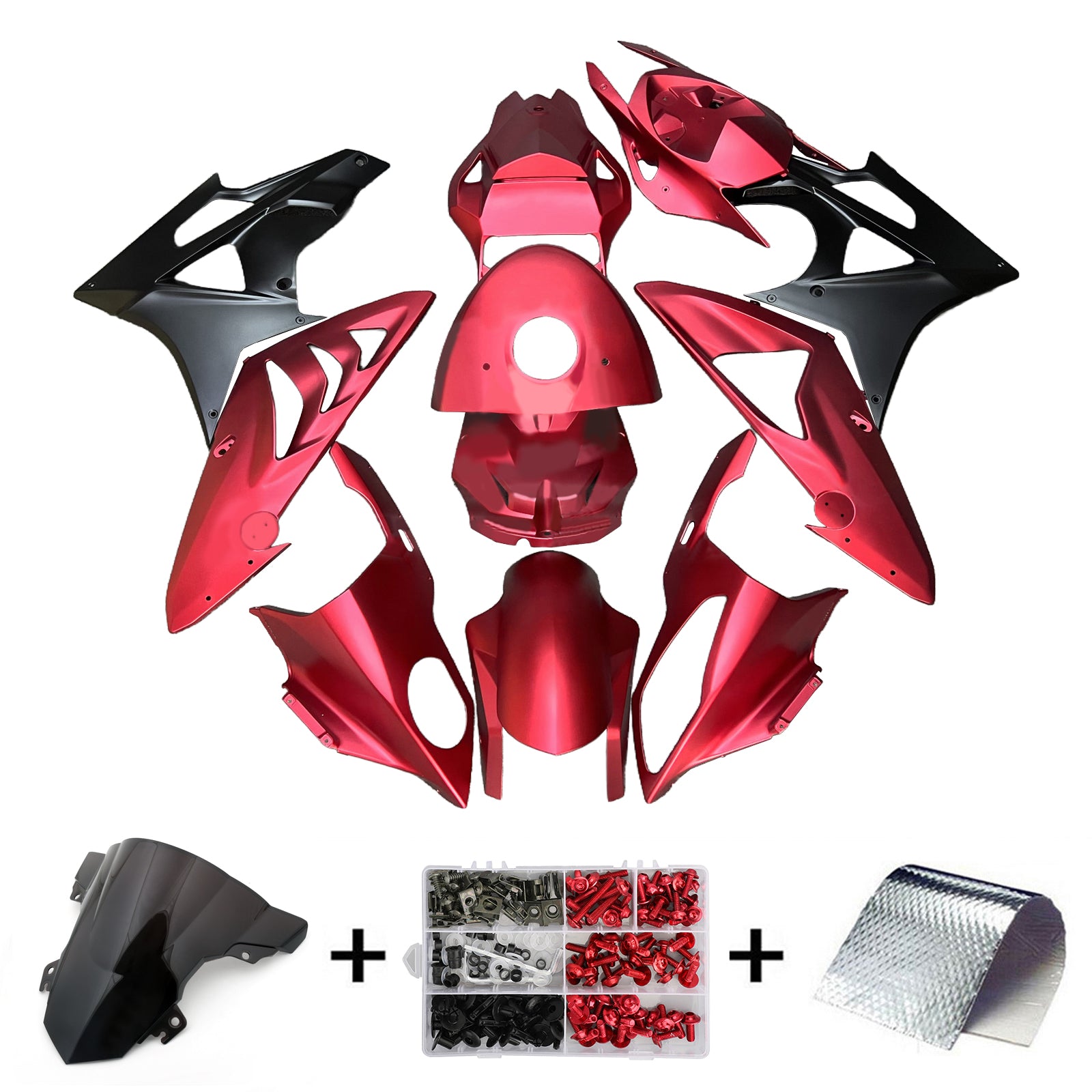 Amotopart 2017-2018 BMW S1000RR Black Red Fairing Kit