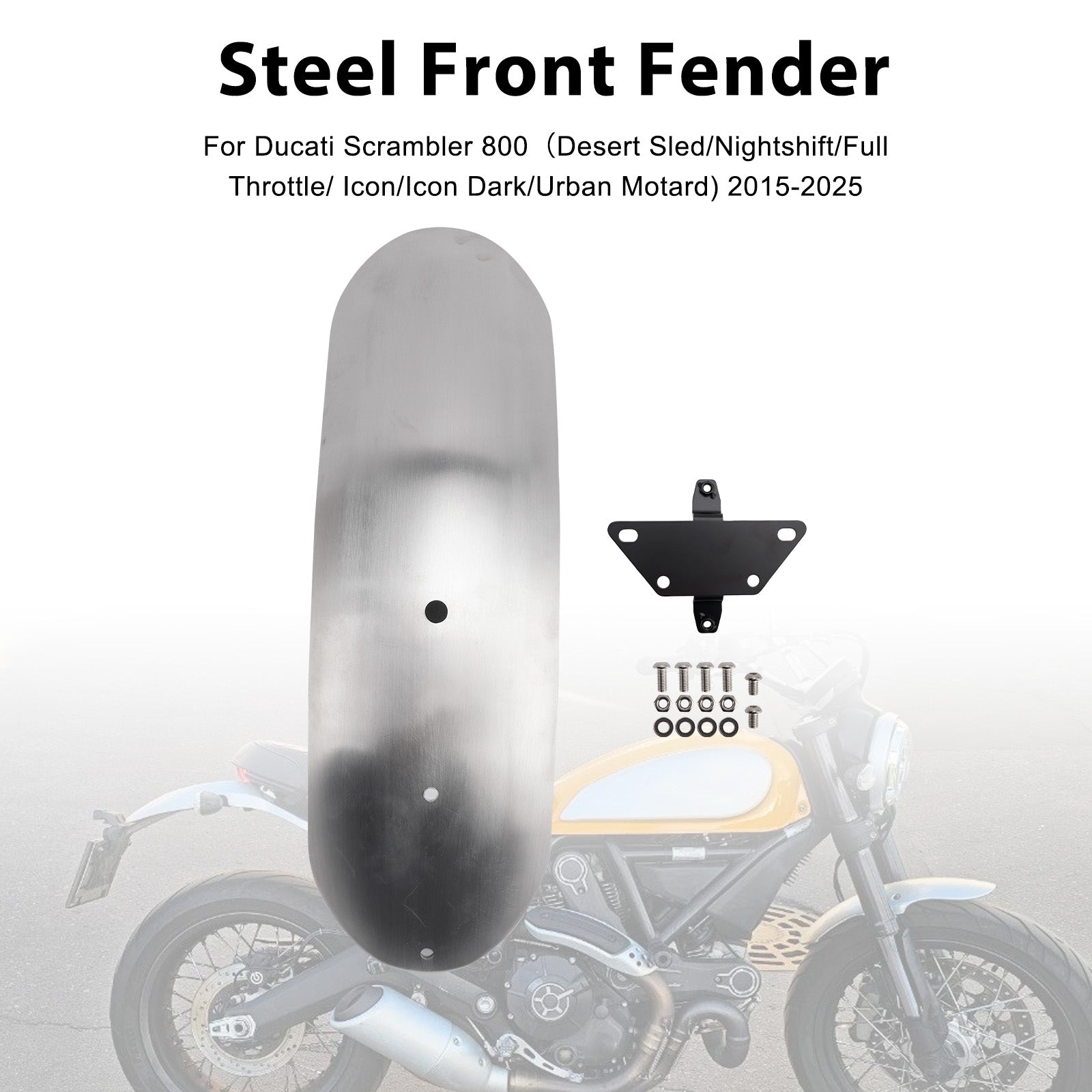 2015-2025 Ducati Scrambler 1100 800 stalen voorspatbordspatbord