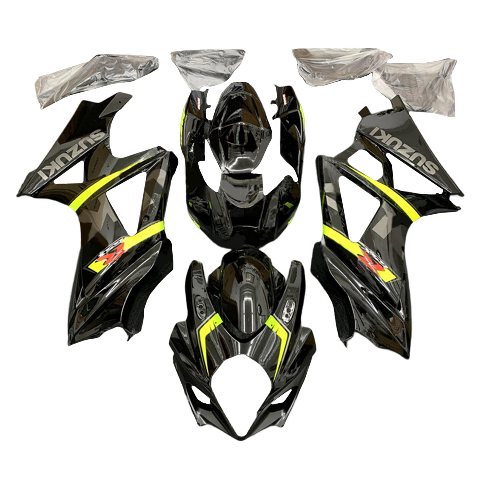 Amotopart 2007-2008 Suzuki GSXR1000 K7 Black&Yellow Fairing Kit