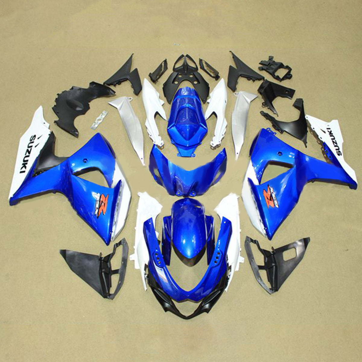 Amotopart 2009-2016 Kit carena K9 GSXR1000 Suzuki Blue&amp;White Style3