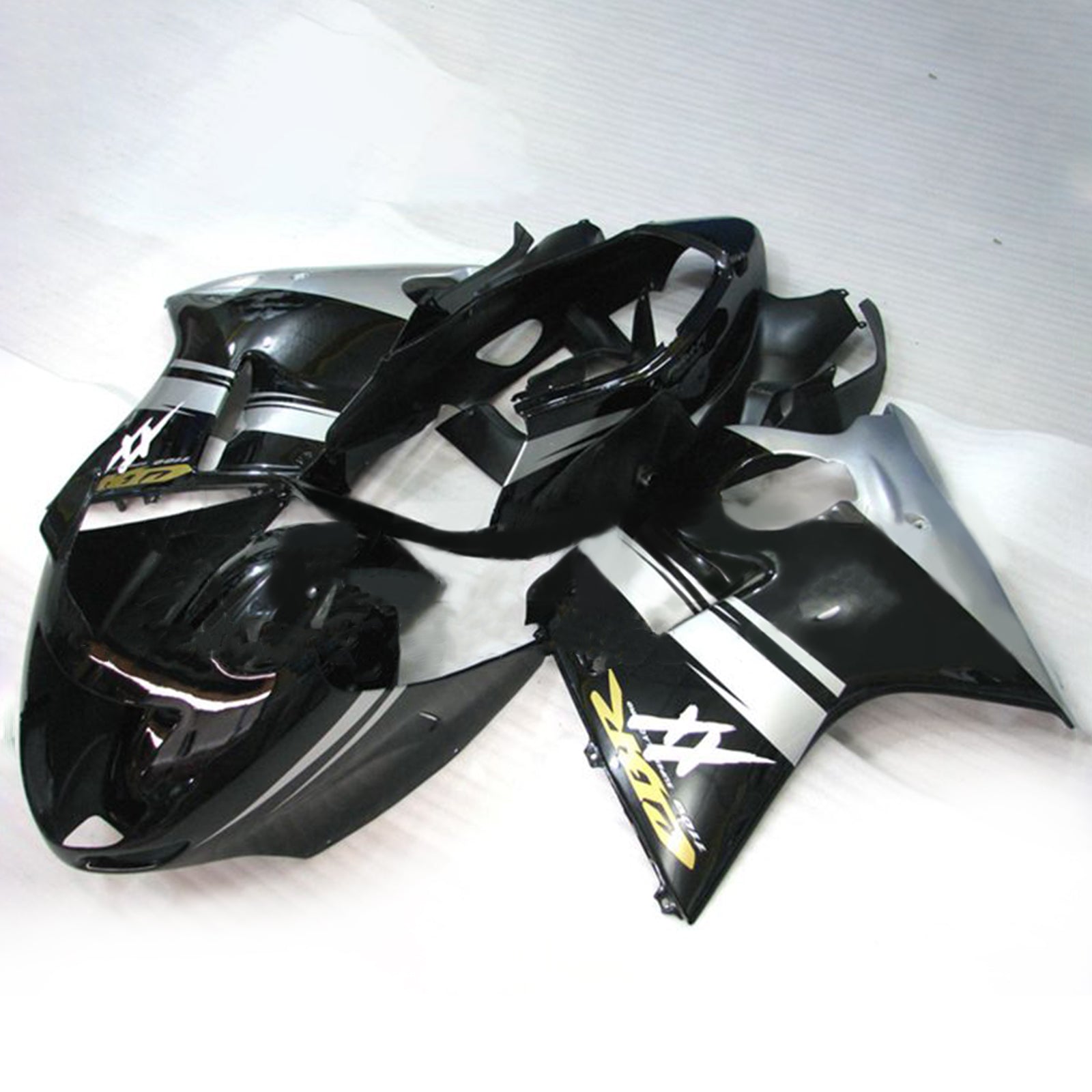 Amotopart 1996–2007 CBR1100XX SuperBlackBird Honda Verkleidungsset in Grau und Schwarz