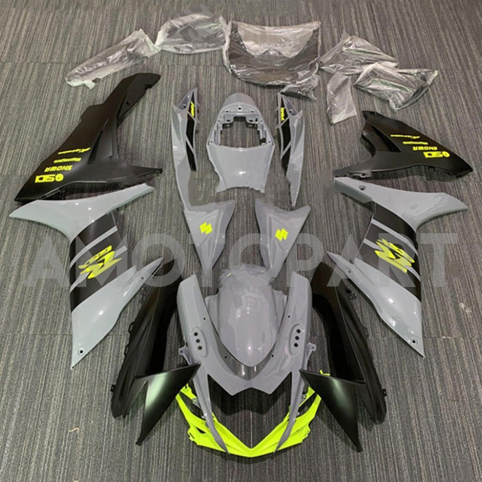 Amotopart 2011-2025 GSXR 600/750 Suzuki Gray & Black Fairing Kit