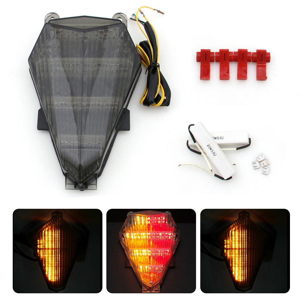 06-12 Yamaha YZF 600 R6 Luz trasera LED integrada Señales de giro Humo