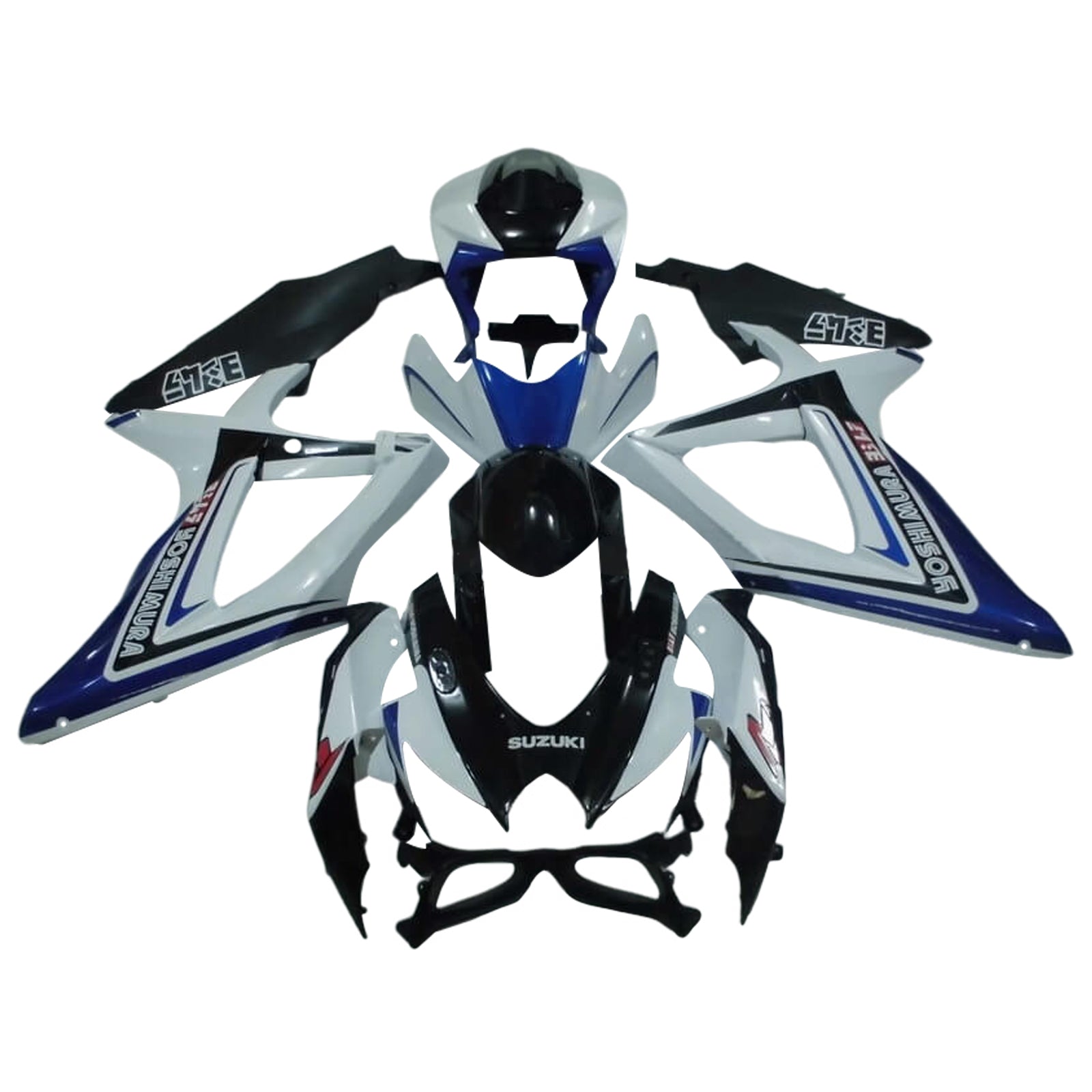 Amotopart 2008-2010 K8 GSXR 600/750 Suzuki Blue&White Style4 Fairing Kit