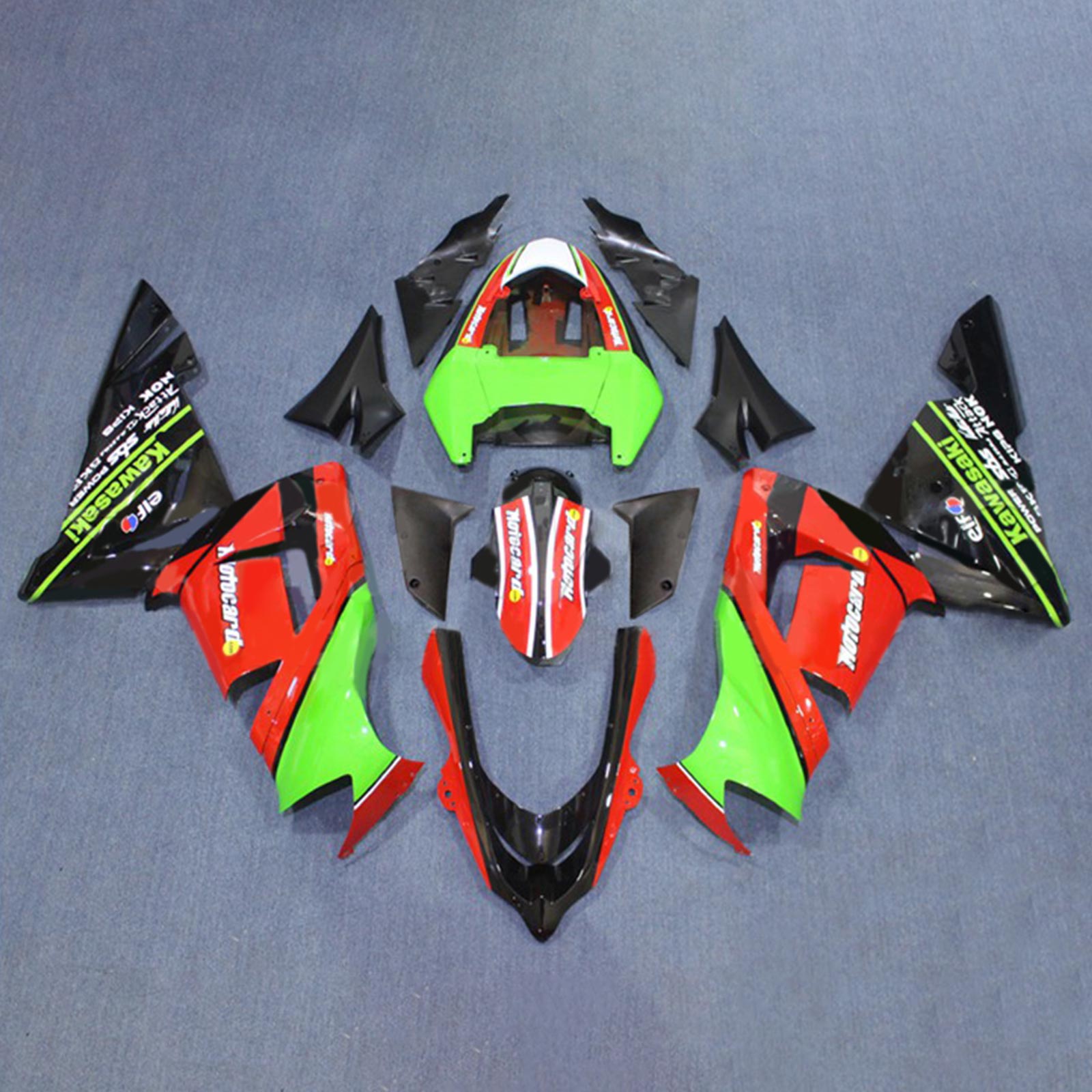 Amotopart 2004-2005 ZX10R Kawasaki Red&Green Fairing Kit