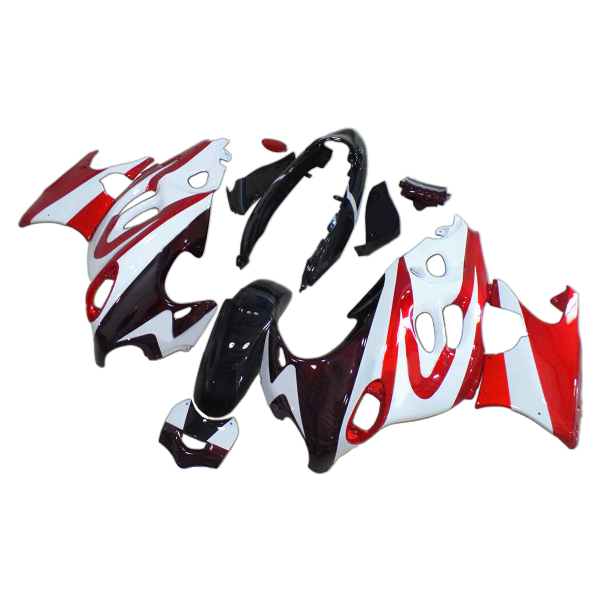 Amotopart Verkleidungssatz für Suzuki Katana GSX600F GSX750F, Weiß und Rot, 1998–2006