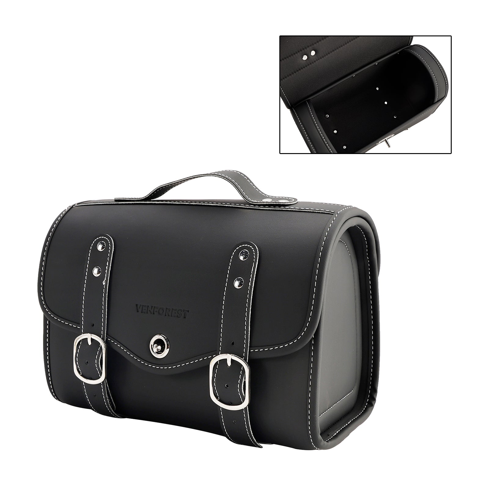 SaddleBag Bok Storage Torka ogonowa uniwersalne dopasowanie koloru pu białe dla motocykla białe