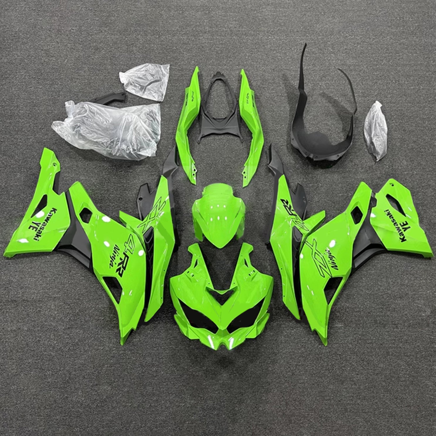 Amotopart 2019-2024 Ninja ZX-25R ZX-4R ZX-4RR Kawasaki Light Green Fairing Kit