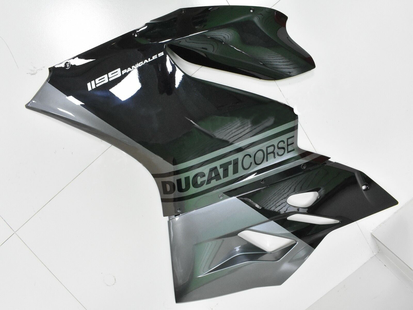 Amotopart 2012–2015 1199/899 Ducati Grau und Schwarz Verkleidungsset