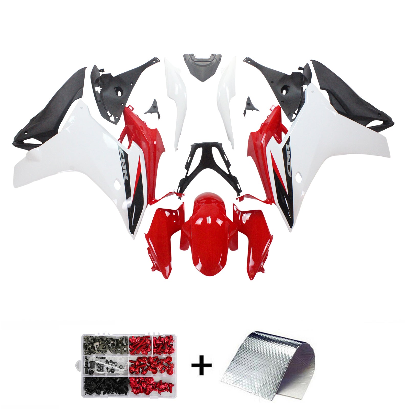 Amotopart 2011-2013 CBR600F Honda Kit de carenado rojo y blanco