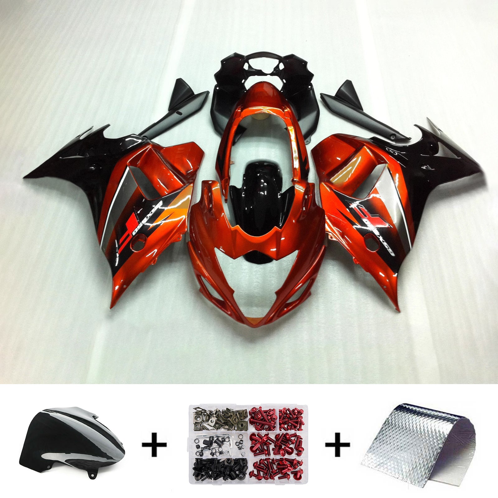 Amotopart 2008-2013 Suzuki GSX650F Orange Red Black Fairing Kit