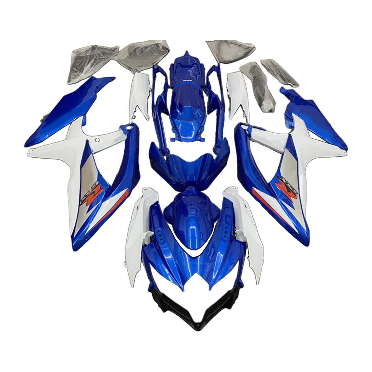 Amotopart 2008-2010 Suzuki GSXR 600/750 K8 Blue&White Style1 Fairing Kit