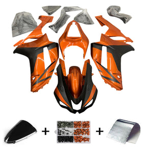 Amotopart 2007-2008 Kawasaki ZX6R 636 Black&Orange Fairing Kit