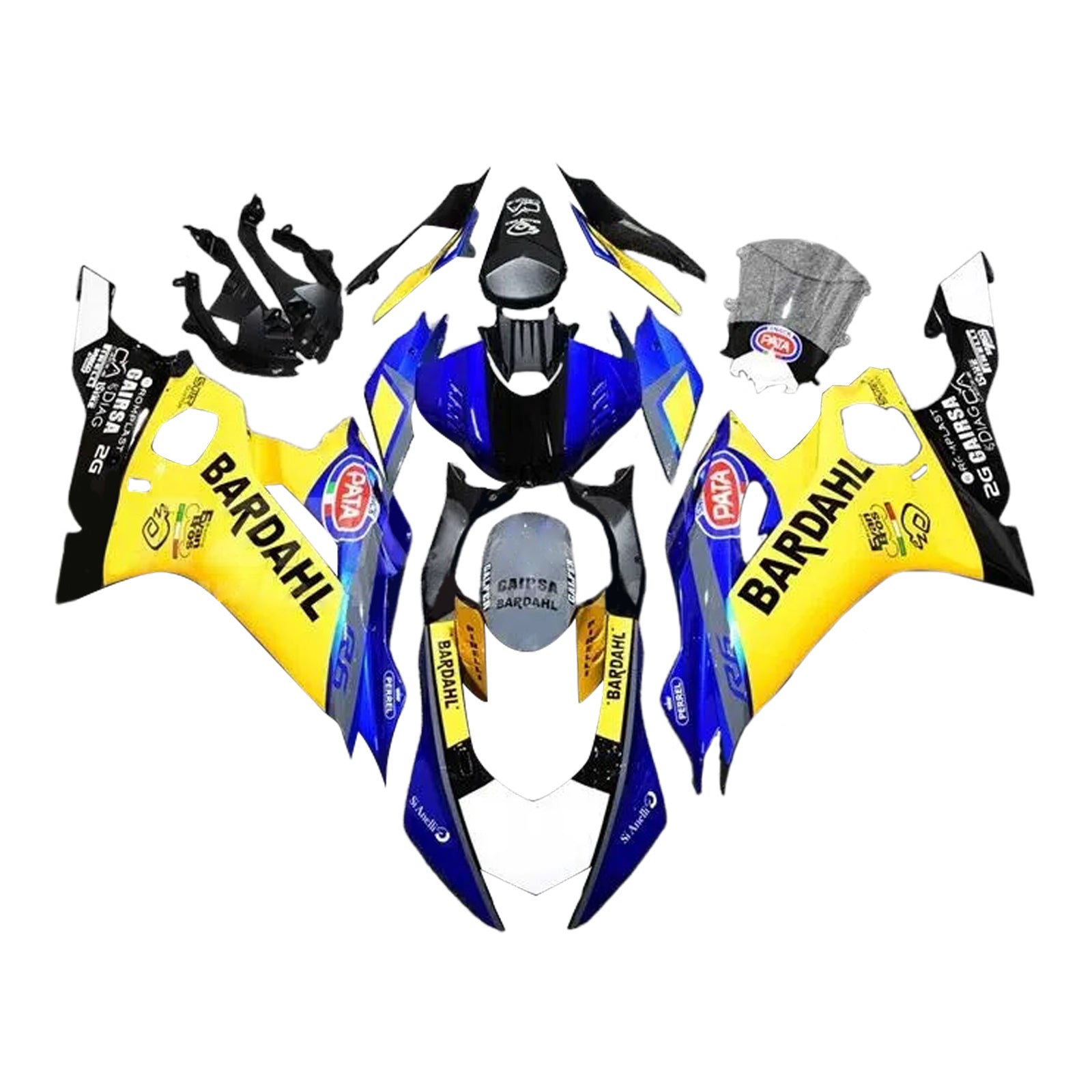 Amotopart 2017-2023 Yamaha YZF R6 Kit de carenado negro azul amarillo