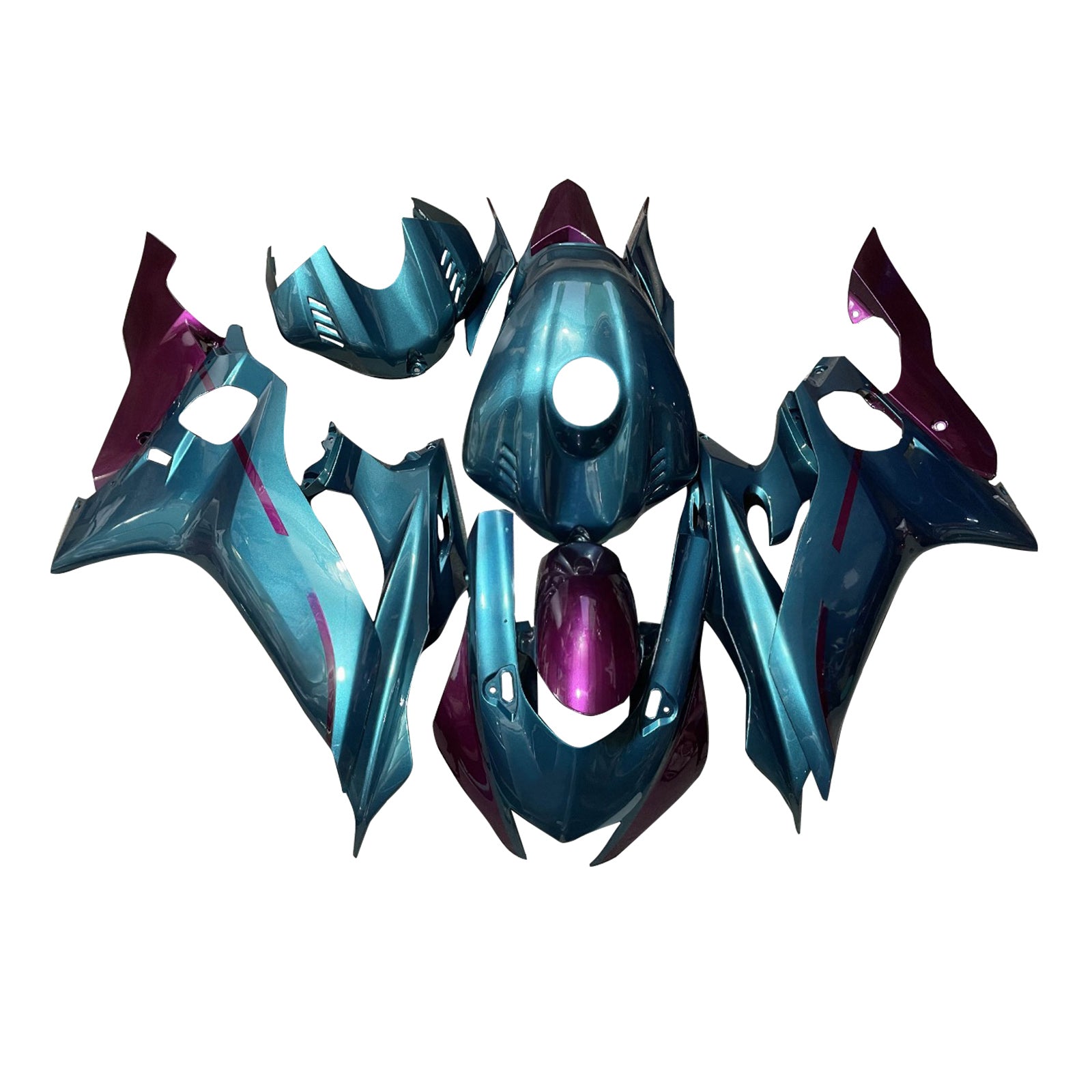 Amotopart 2017-2023 Yamaha YZF-R6 Blue Purple Fairing Kit