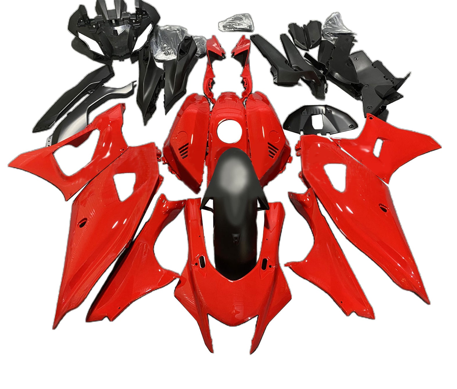 Amotopart 2021-2025 Yamaha YZF-R7 Black Red Fairing Kit
