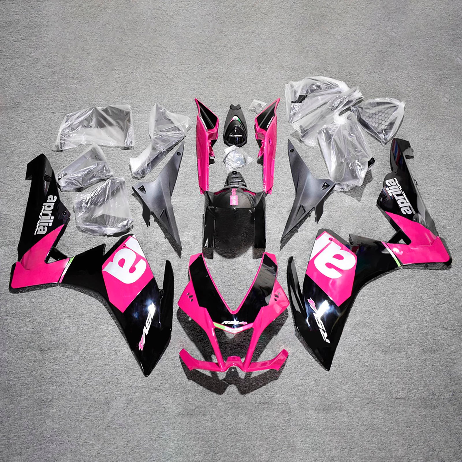 Amotopart 2009-2015 Aprilia RSV4 1000 Pink Black Fairing Kit