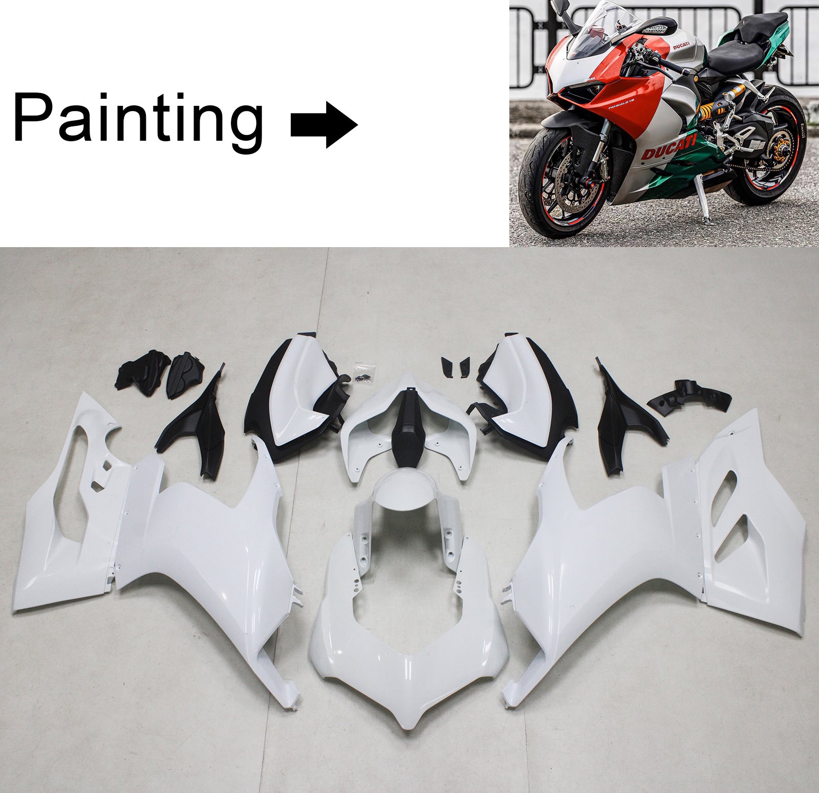 Kit carena Amotopart 2020-2024 Ducati Panigale V2 Rosso Bianco Verde