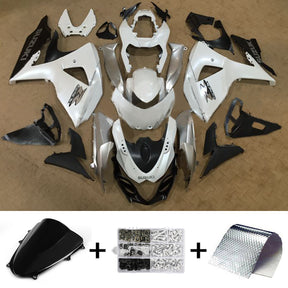 Amotopart 2009-2016 K9 GSXR1000 Suzuki White&Silver Fairing Kit