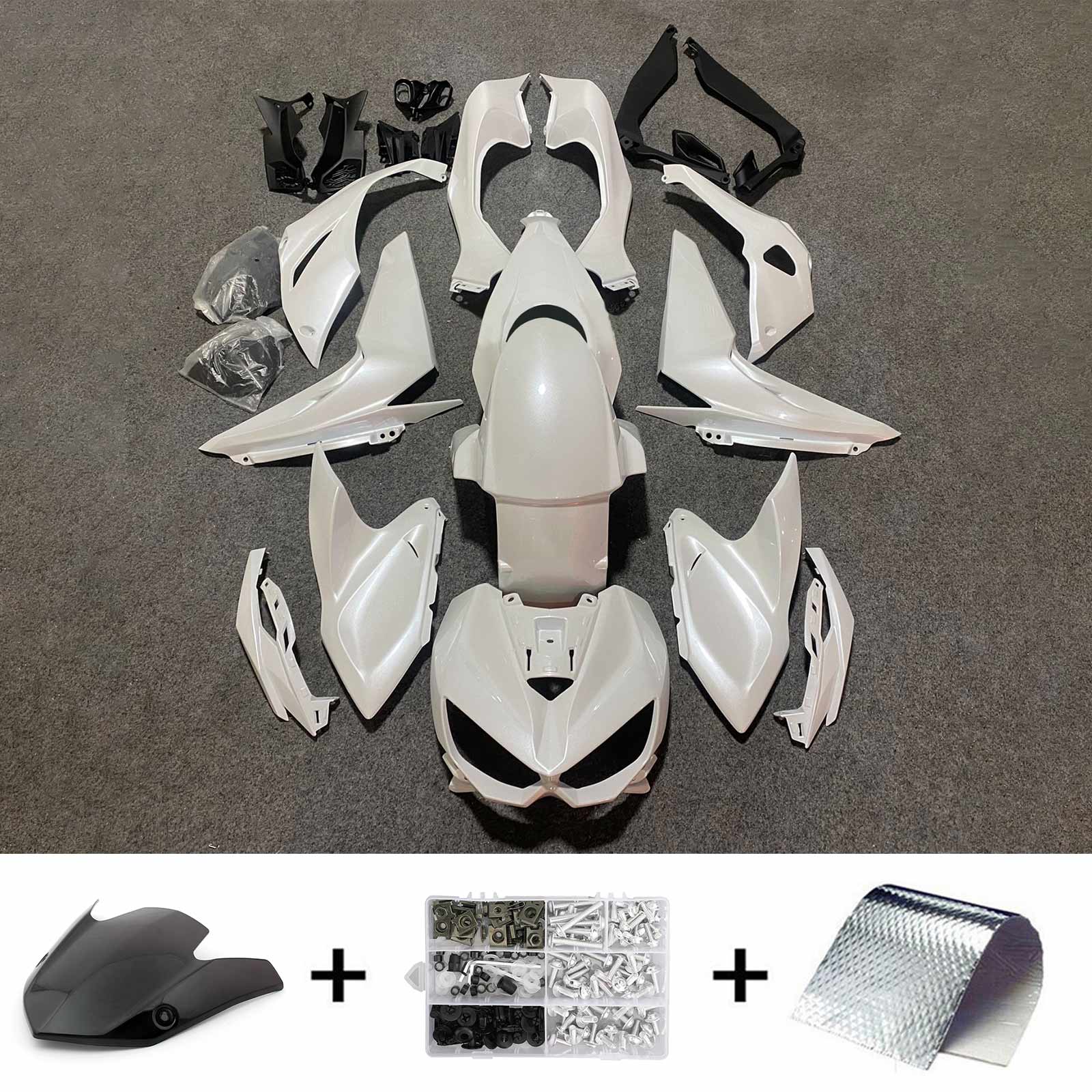 Amotopart 2014-2017 Z1000 Kawasaki Pearl White Fairing Kit