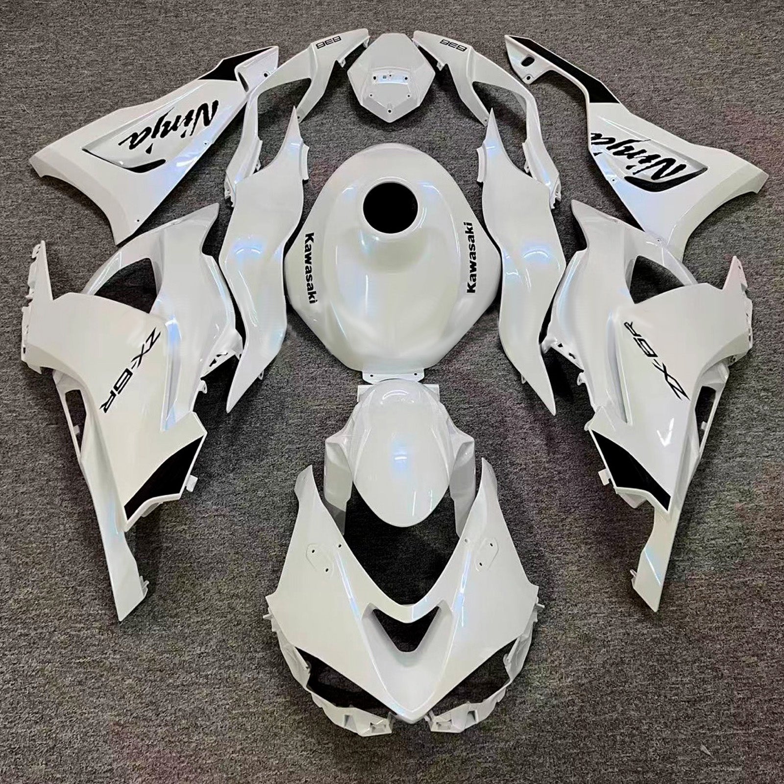 Amotopart 2024-2025 Kawasaki ZX-6R White Fairing Kit