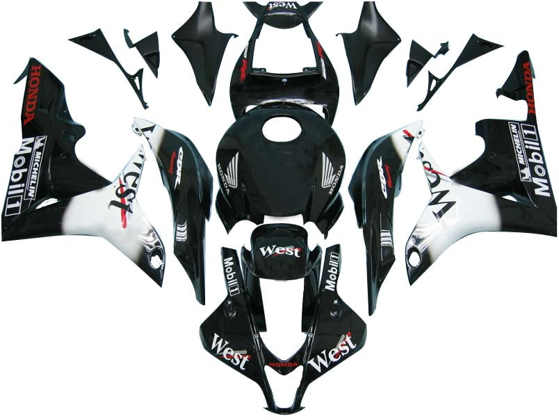 Amotopart 2007-2008 Honda CBR600RR White&Black Fairing Kit