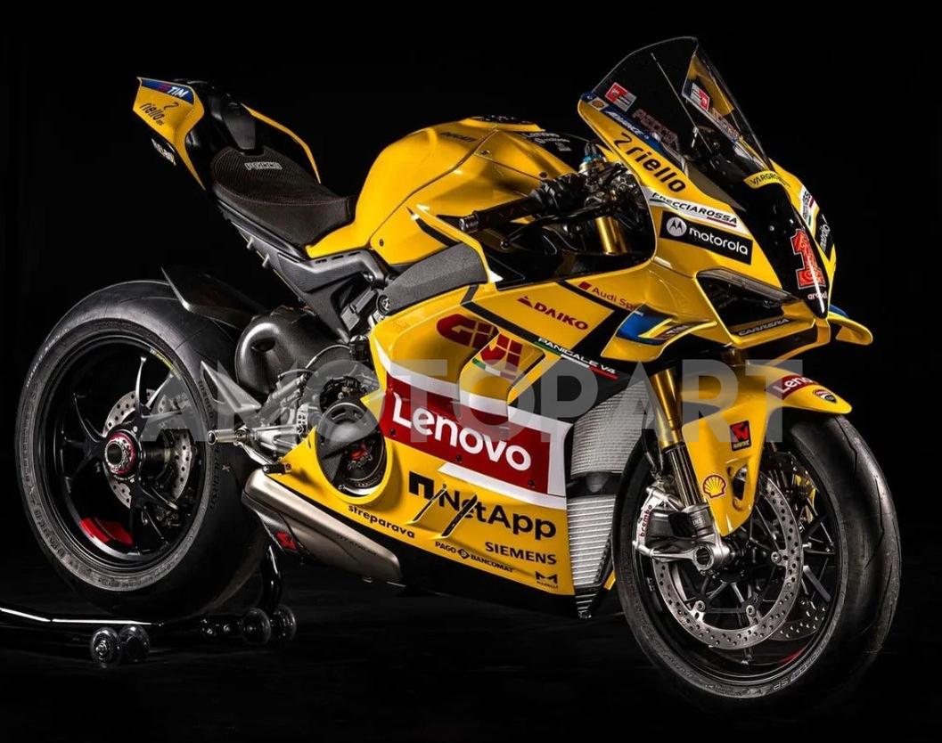 Amotopart Ducati 22-24 Panigale V4 V4S Black Yellow Red Fairing Kit
