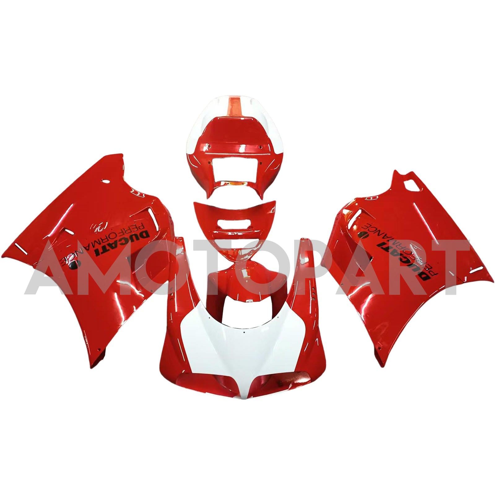 Amotopart 1996-2002 Ducati 748/916/996/998 Glossy Red White Fairing Kit