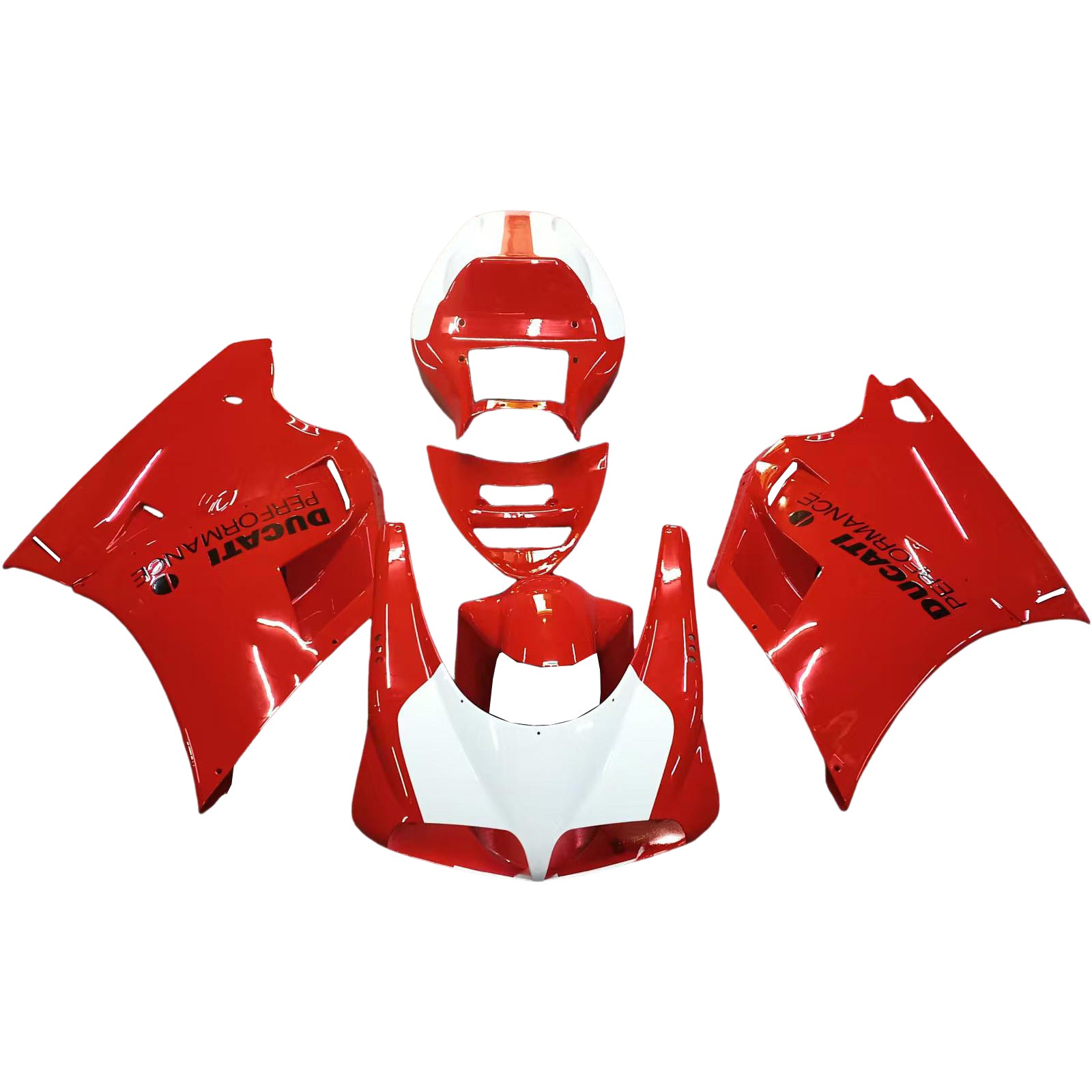 Amotopart 1996-2002 Ducati 996/748 Glossy Red White Fairing Kit