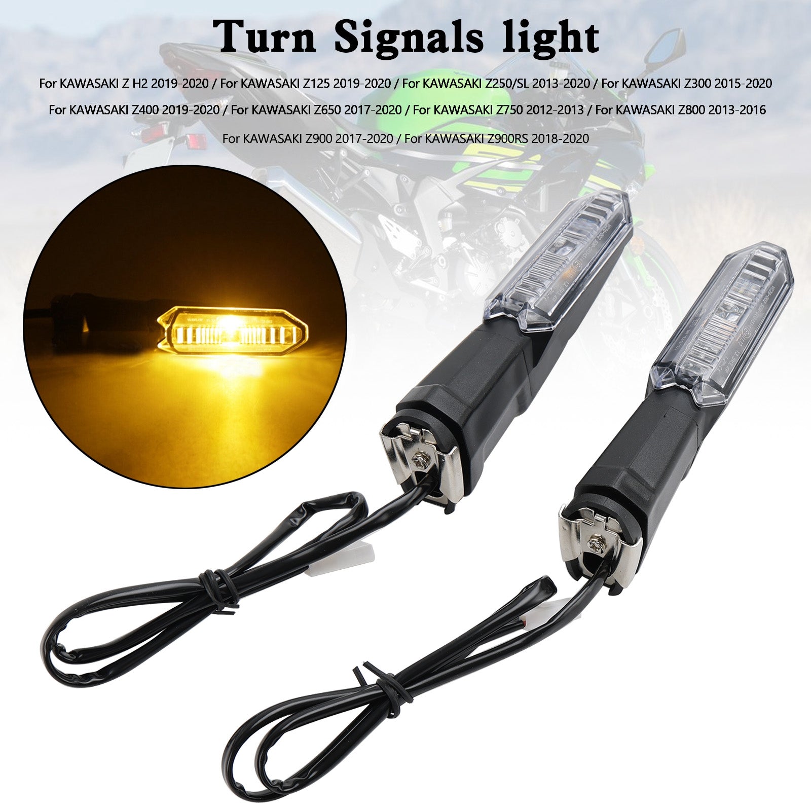 Turn Signals light For Kawasaki Z125 Z250 Z400 Z650 Z750 Z800 Z900